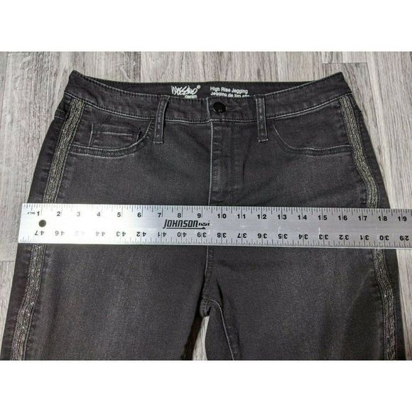 Mossimo Denim Women Size 8 / 29 High Rise Stretch Beaded Black Denim Jeggings - Picture 6 of 9